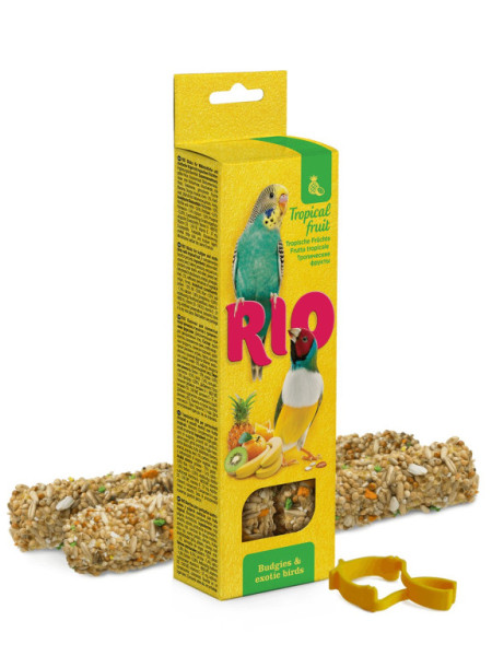 RIO pałeczki dla papug i małych egzotyków z owocami tropikalnymi 2x40g
