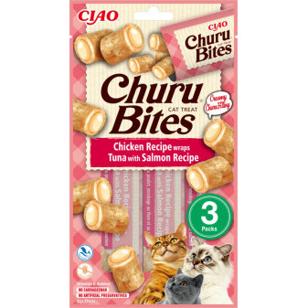 Churu cat Bites - kuře, tuňák a losos 30g