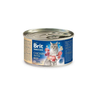 Brit Premium by Nature kurczak z wołowiną dla kota 200g