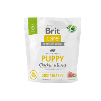 Brit Care Dog Sustainable Puppy - kurczak i owad, 1kg