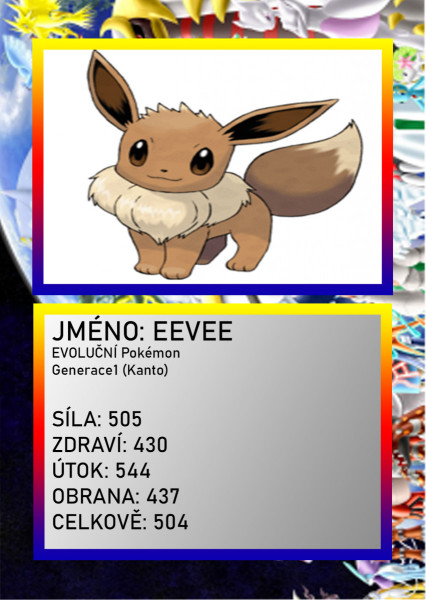 3D figurka pokemona: Eevee Hráčská karta