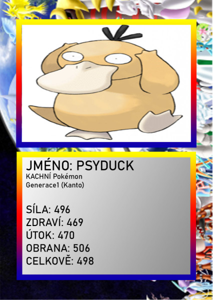 Figurka Pokemona 3D: Karta gracza Psyduck