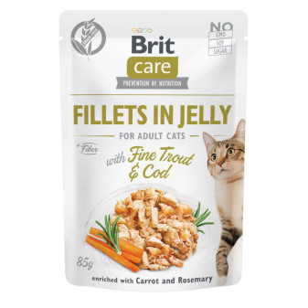 Kapsička Brit Care Cat Fillets in Jelly with Fine Trout & Cod 85 g
