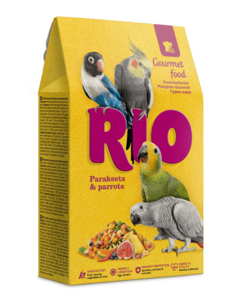 RIO gurmánské krmivo pro střední papoušky 250g