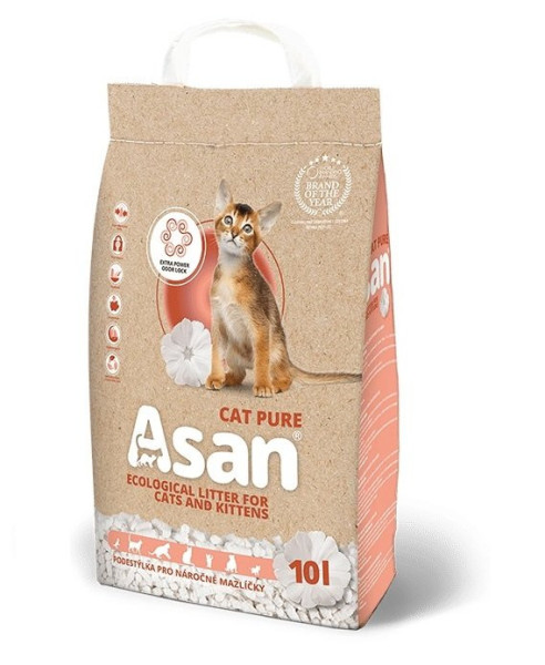 Asan Cat Pure eko-stelivo pro kočky a fretky 10l (2,5kg)