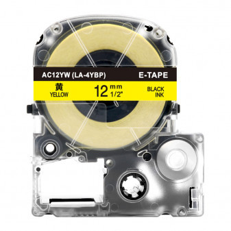 Epson AC12YW Alternatywna taśma 12mm x 8m Czarny nadruk/żółty podkład