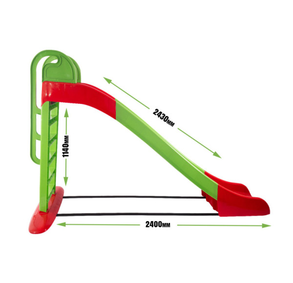 Doloni Skluzavka s madlem 243 cm Zeleno-červená