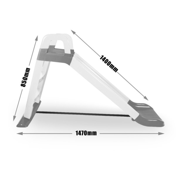 Doloni Skluzavka s madlem 140 cm Bílo-šedá