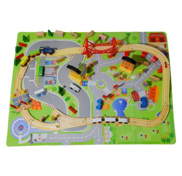 Aga4Kids Dřevěná vláčkodráha 75 dílů