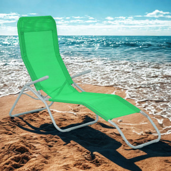 Aga 2x Zahradní lehátko SIESTA Zelené