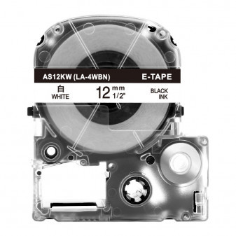 Alternatywna taśma Epson AS12KW 12 mm x 8 m czarny nadruk/białe tło