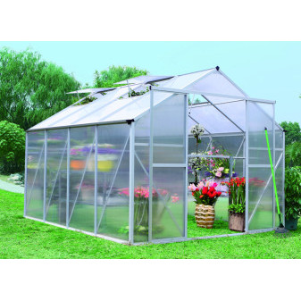 Aga Zahradní skleník MR4040 294x244x227 cm Stříbrný + základna
