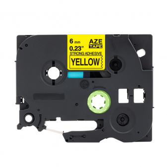 Alternativní páska Brother TZ-S611/TZe-S611, 6mm x 8m,extra adhesivní černý tisk/žlutý podklad