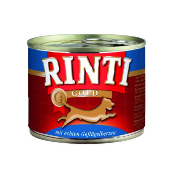 Finnern Rinti Gold puszka dla psów serca drobiowe 185g