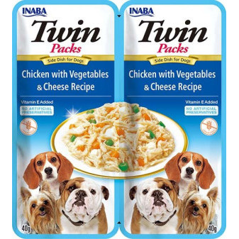 Kapsička Churu Dog Twin Packs - kuře, zelenina a sýr ve vývaru 80g