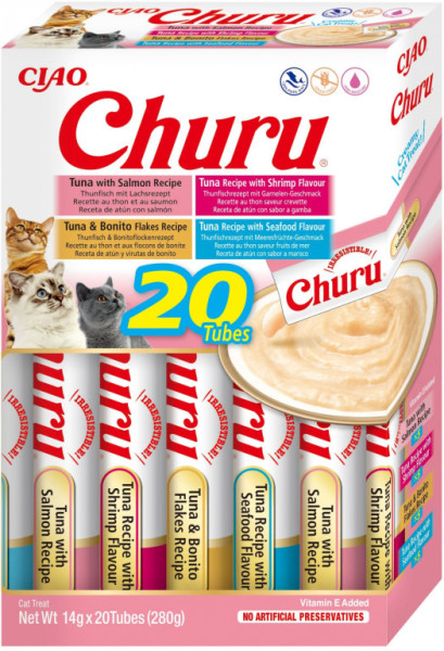 Churu cat masové pyré mix - mořské plody 280g