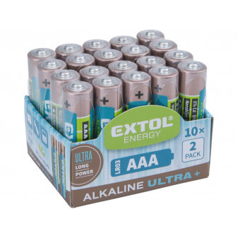baterie alkalické, 20ks, 1,5V AAA (LR03)