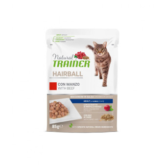 Kapsička Trainer Natural CAT SP. HAIRBALL hovězí  85g