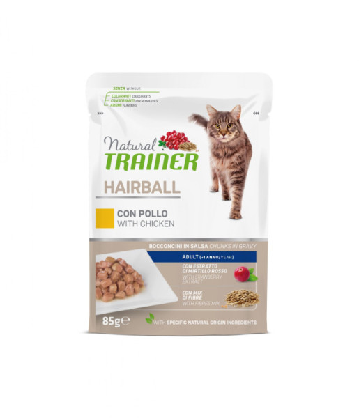 Kapsička Trainer Natural CAT SP. HAIRBALL kuře  85g