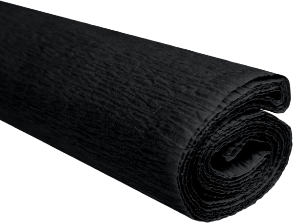 Krepový papír černý 0,5x2m C38 28 g/m2