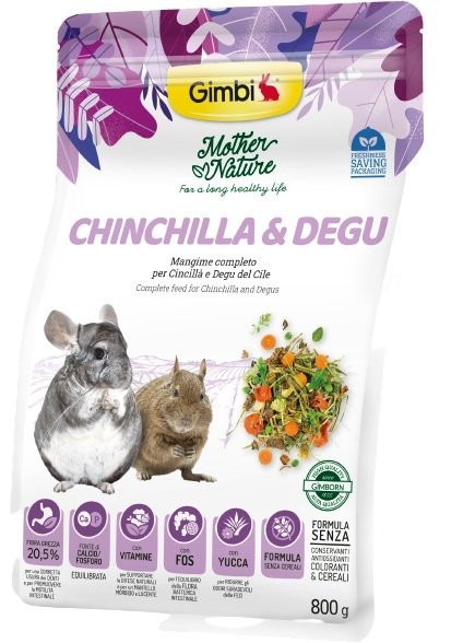 GIMBI MOTHER NATURE  činčila a degu 800g