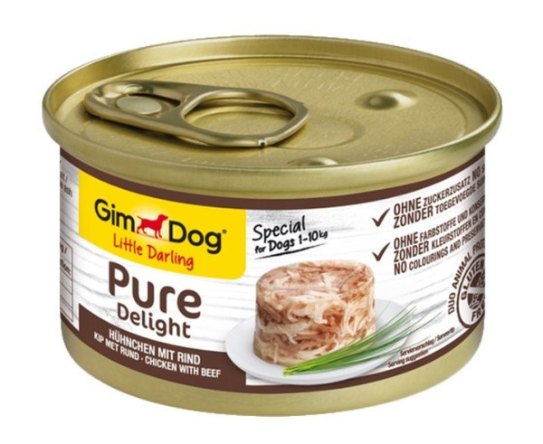 Puszka GIMDOG PURE DELIGHT kurczak z wołowiną 85g