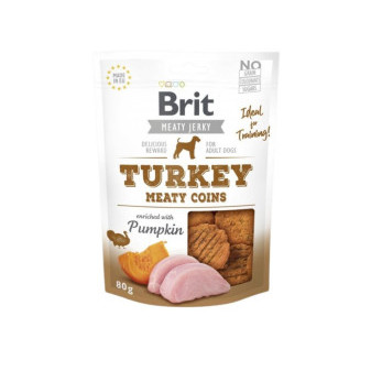 Brit Jerky Indyk Mięsny Monety 80g