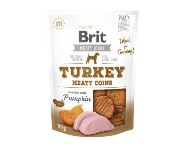 Brit Jerky Turkey Meaty Coins 80g