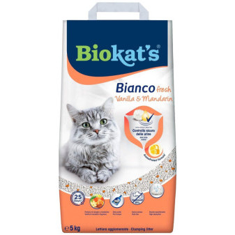 Podstielka BIOKATS BIANCO FRESH vanilka a mandarínka 5kg