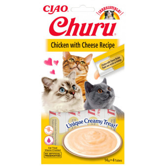 Churu cat mäsové pyré - kura, syr 56g