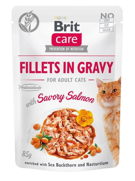 Brit Care Cat Fillets in Gravy Savory Salmon 85g