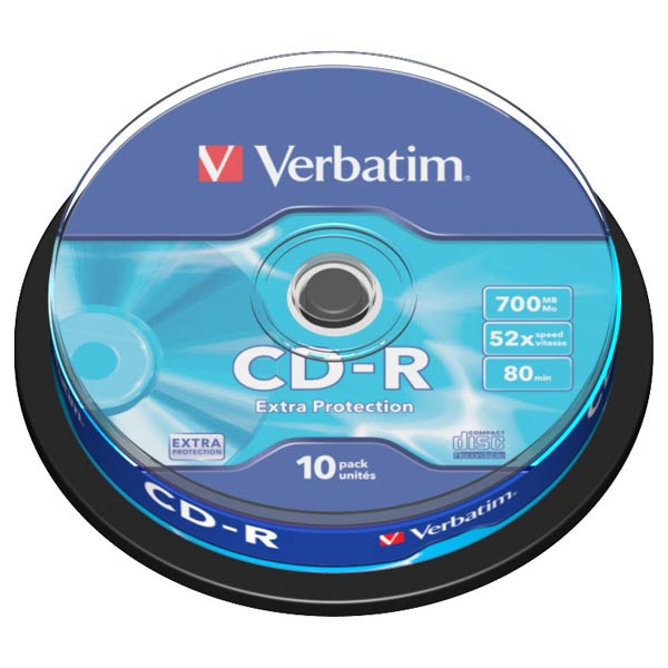 Verbatim CD-R, 43437, DataLife, 10-pack, 700MB, Extra Protection, 52x, 80min., 12cm, bez možnost