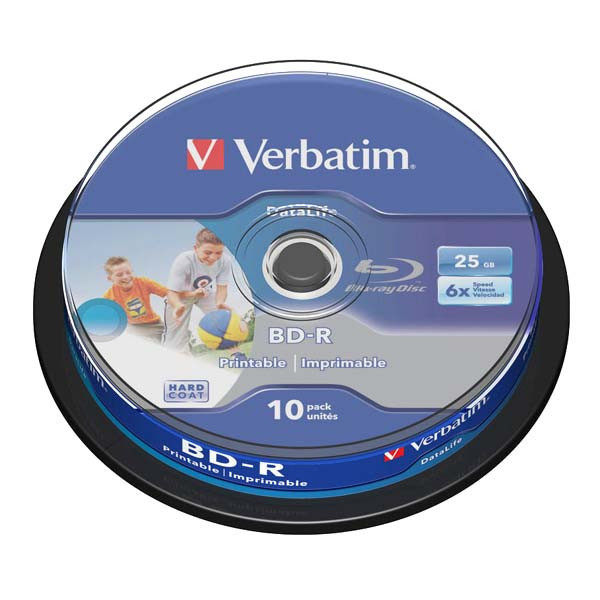 Verbatim BD-R SL, Hard Coat protective layer, 25GB, Pack Spindle, 43804, 6x, 10-pack, pro archiv
