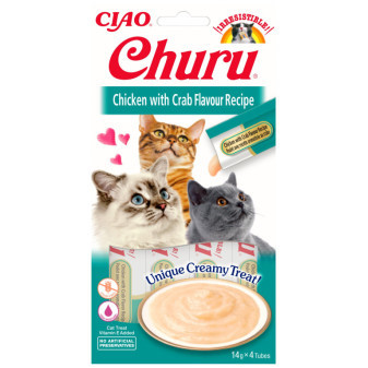 Churu cat masové pyré - kuře, krab 56g