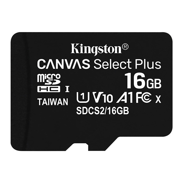 Kingston paměťová karta Canvas Select Plus, 16GB, micro SDHC, SDCS2/16GBSP, UHS-I U1 (Class 10),