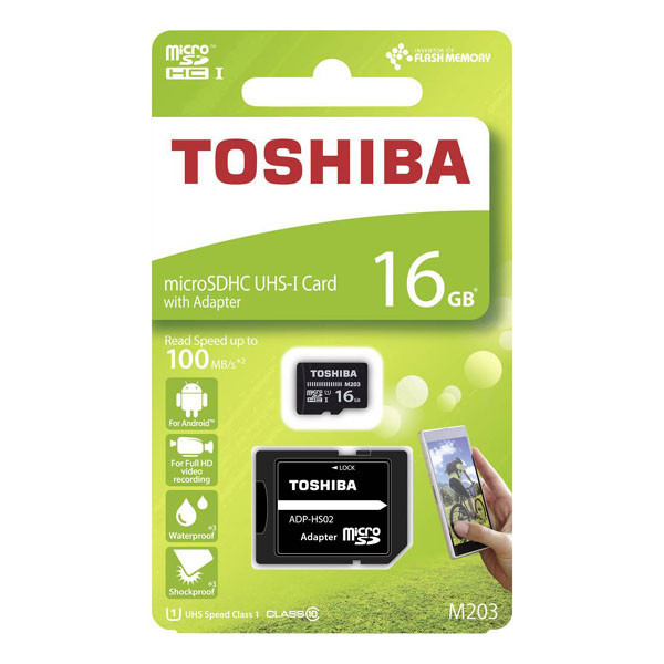 Toshiba M203, 16GB, micro SDHC, THN-M203K0160EA, UHS-I U1 (Class 10)