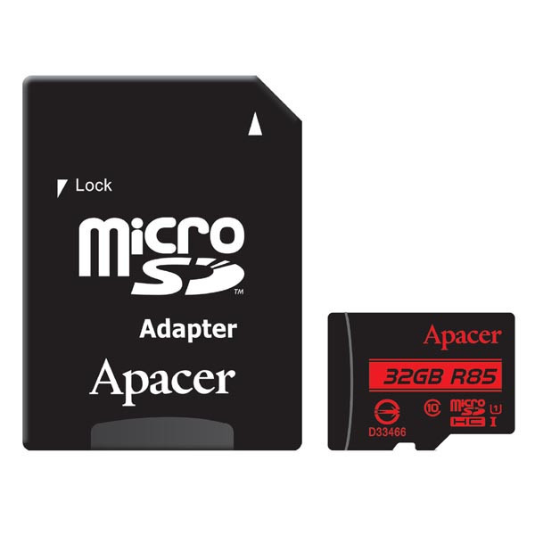Apacer paměťová karta Secure Digital, 32GB, micro SDHC, AP32GMCSH10U5-R, UHS-I U1 (Class 10), s