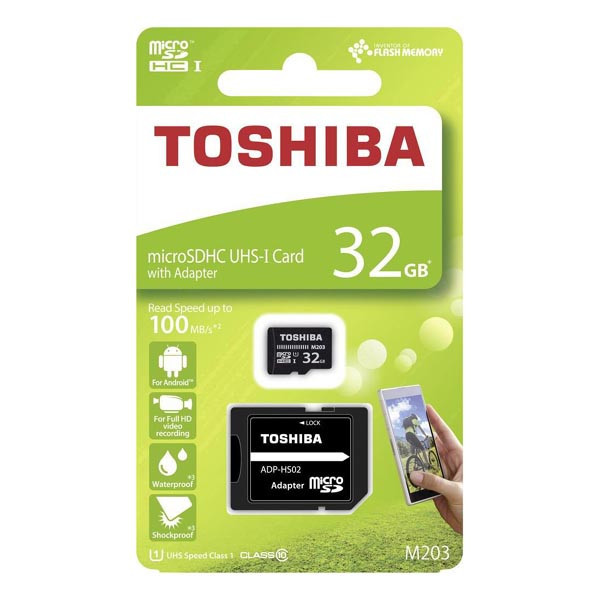 Toshiba paměťová karta micro SDHC, 32GB, micro SDHC, THN-M203K0320EA, UHS-I U1 (Class 10), s ada