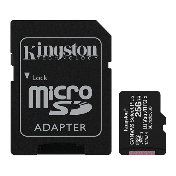 Kingston paměťová karta Canvas Select Plus, 256GB, micro SDXC, SDCS2/256GB, UHS-I U1 (Class 10),