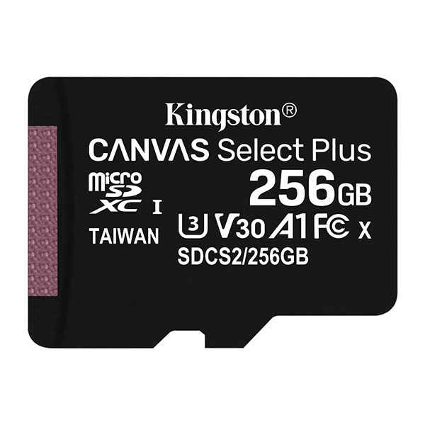 Kingston paměťová karta Canvas Select Plus, 256GB, micro SDXC, SDCS2/256GBSP, UHS-I U1 (Class 10