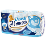 Papier toaletowy Almusso Dekorato 3 warstwy, 6 szt. w paczce, niebieski, 22m
