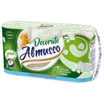 Toaletní papír Almusso Dekorato 3vrs., 6ks v balení, zelený, 22m
