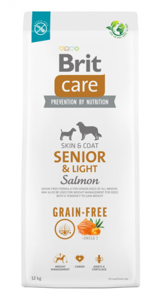 Brit Care Dog Grain-free Senior and Light - salmon and potato, 12kg
