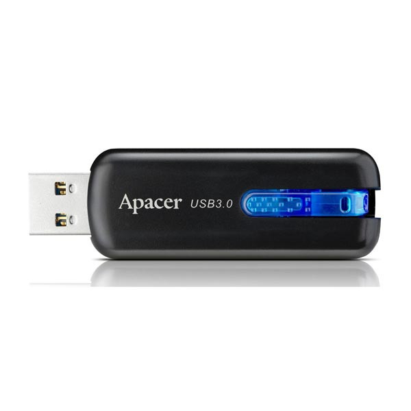 Apacer USB flash disk, USB 3.0 (3.2 Gen 1), 16GB, AH354, černý, AP16GAH354B-1, USB A, s výsuvným