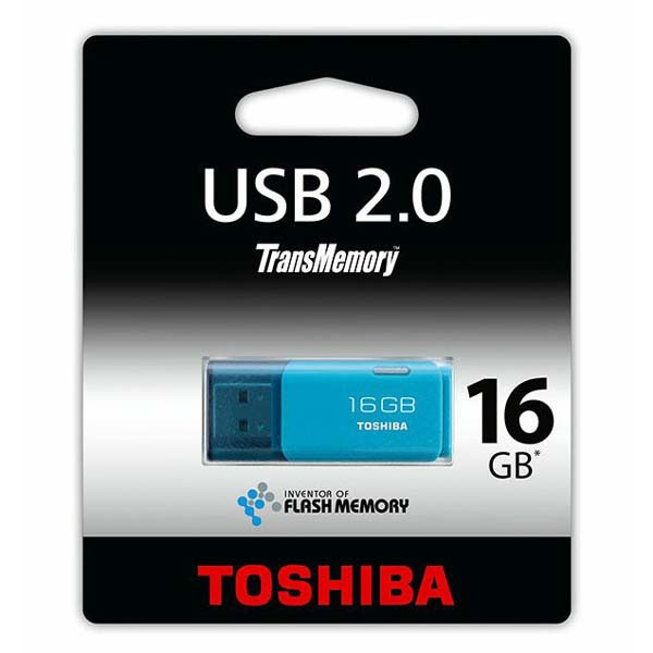 Toshiba USB flash disk, USB 2.0, 16GB, U202, modrý, THN-U202L0160E4, USB A, s krytkou