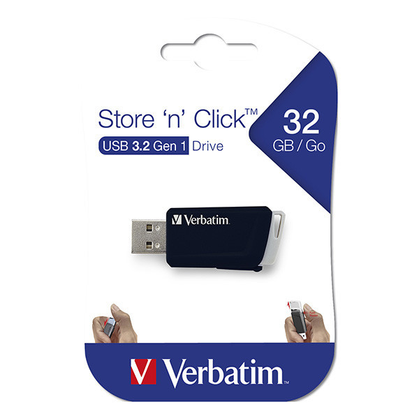 Verbatim USB flash disk, USB 3.0 (3.2 Gen 1), 32GB, Store N Click, černý, 49307, USB A, s výsuvn