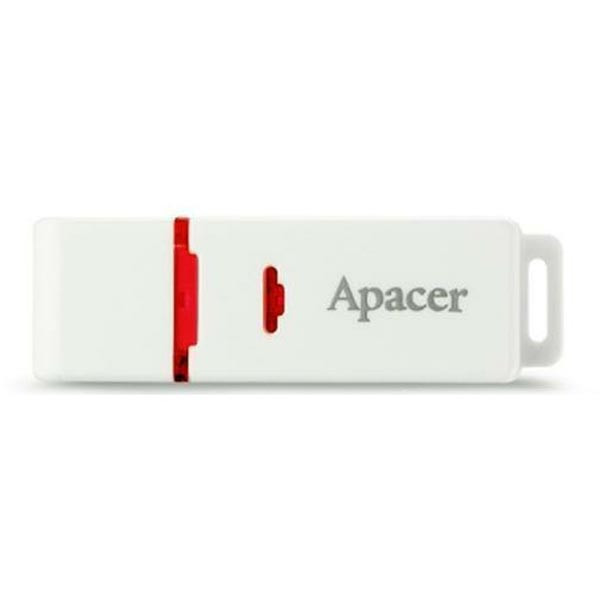Apacer USB flash disk, USB 2.0, 64GB, AH223, bílý, AP64GAH223W-1, USB A, s krytkou