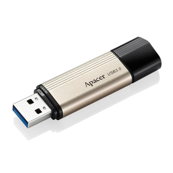 Apacer USB flash disk, USB 3.0 (3.2 Gen 1), 64GB, AH353, zlatý, AP64GAH353C-1, USB A, s krytkou