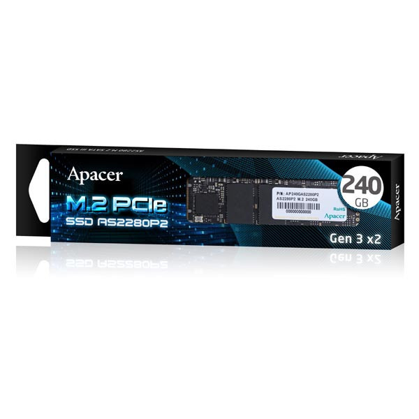 SSD Apacer M.2 PCIe, M.2 PCIe, 240GB, AS2280P2, AP240GAS2280P2-1 950 MB/s,1650 MB/s