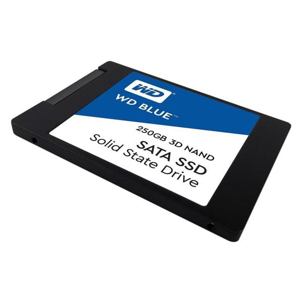Interní disk SSD Western Digital 2.5, SATA III, 250GB, WD Blue 3D NAND, WDS250G2B0A černý, 525 M